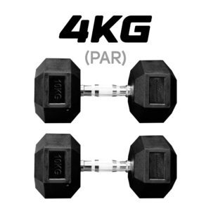Par de Halteres Sextavado Emborrachado 4KG